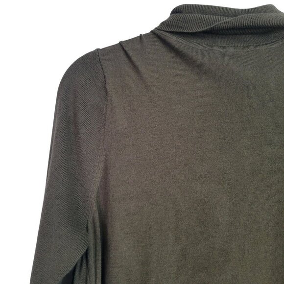 Chico's Women's Cashmere Blend Turtleneck Asymmetrical Green Sweater Size M (1) - Picture 9 of 12